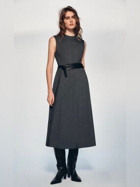 knee length dresses for ladies Zara Tweed Midi Dress ASO Queen Letizia Spain Blogger Favorite XL New –  Finds For You